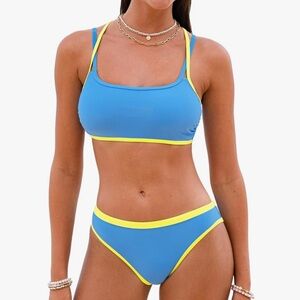 Cupshe Vibrant Blue and Yellow Bikini